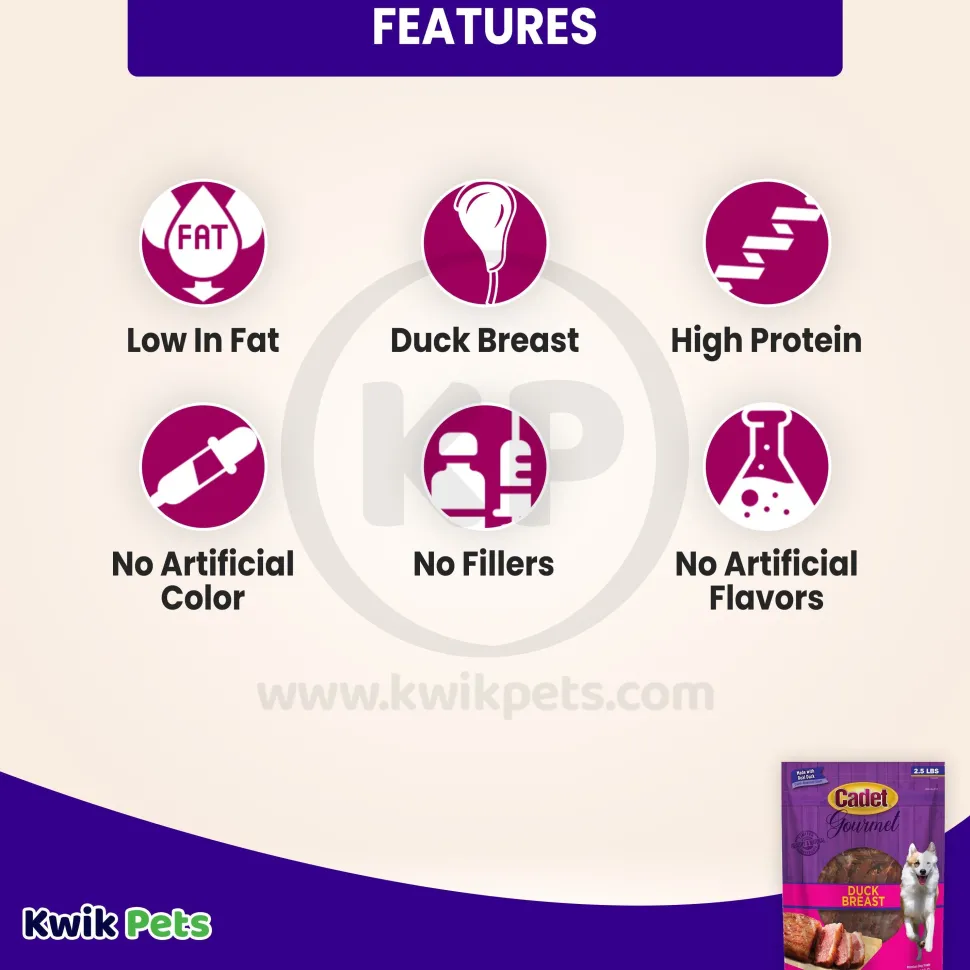 Cadet Gourmet Duck Breast Treats for Dogs 2.5-lb