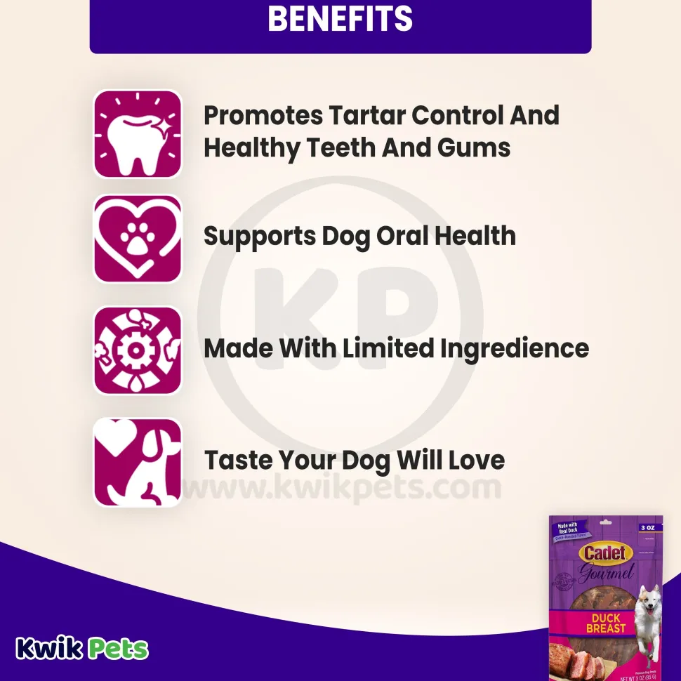 Cadet Gourmet Duck Breast Treats for Dogs 3-oz