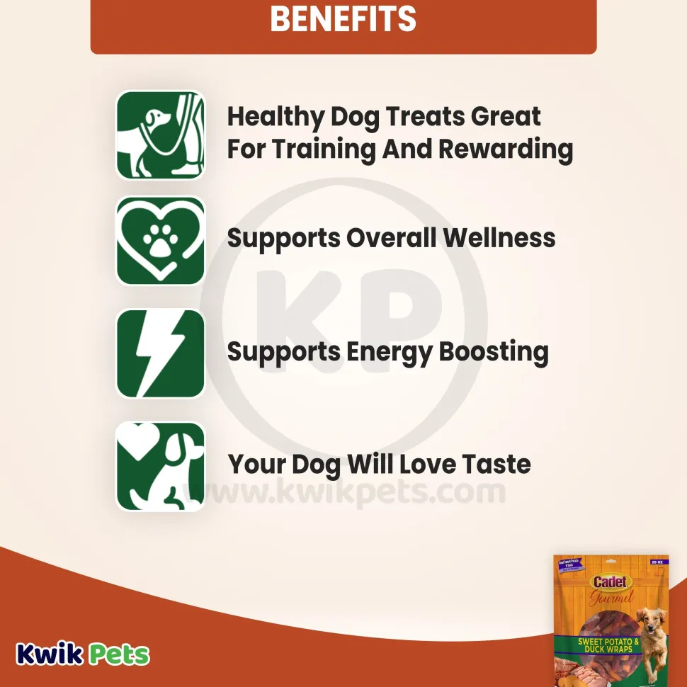 Cadet Gourmet Sweet Potato & Duck Wrapped Dog Treats 28-oz