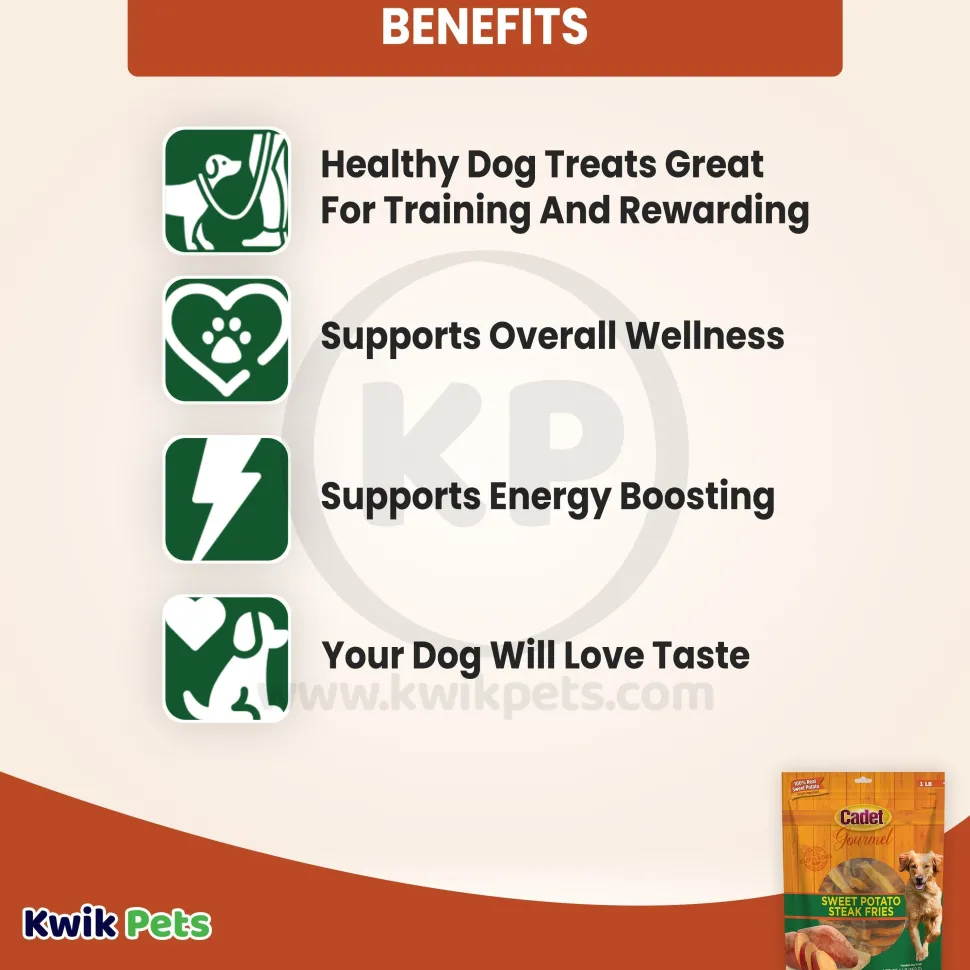 Cadet Gourmet Sweet Potato Steak Fries Dog Treats 1-lb
