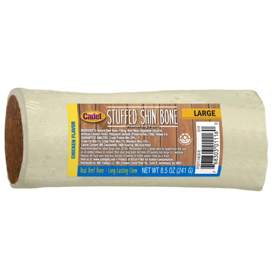 Cadet Stuffed Shin Bone Chew Dog Treat Chicken Large 8.5-oz