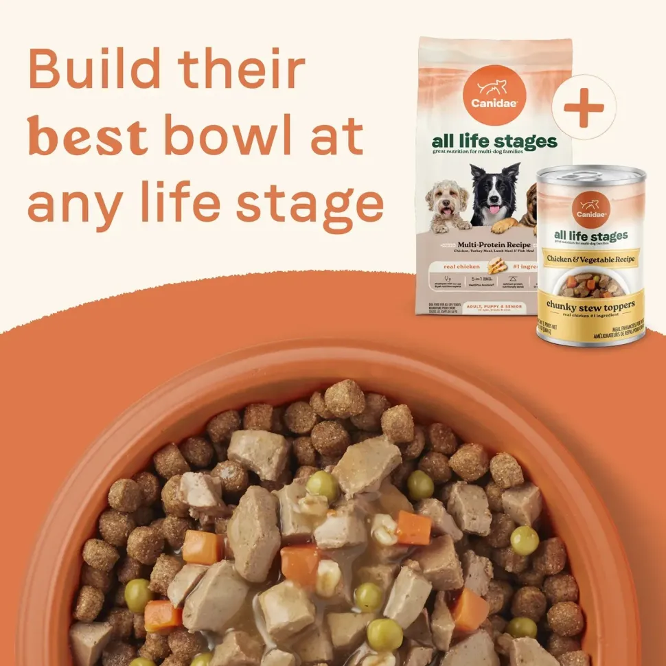 CANIDAE All Life Stages Chunky Stew Wet Dog Food Topper Chicken & Vegetable 12.7-oz