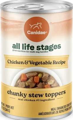 CANIDAE All Life Stages Chunky Stew Wet Dog Food Topper Chicken & Vegetable 12.7-oz