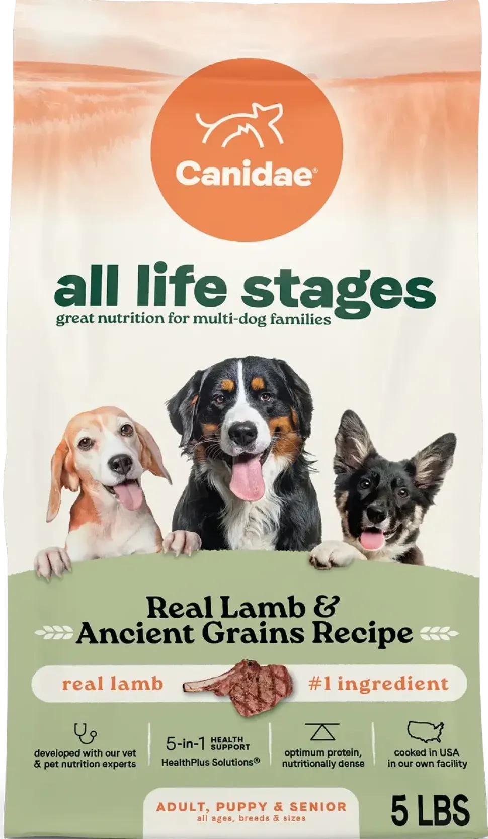 Canidae All Life Stages Dry Dog Food Real Lamb & Ancient Grains Recipe 5- lb