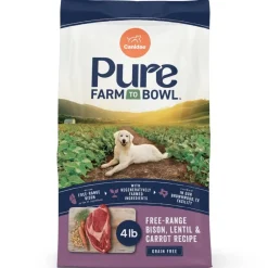 CANIDAE PURE Farm to Bowl Adult Dry Dog Food Free-Range Bison, Lentil & Carrot 4-lb
