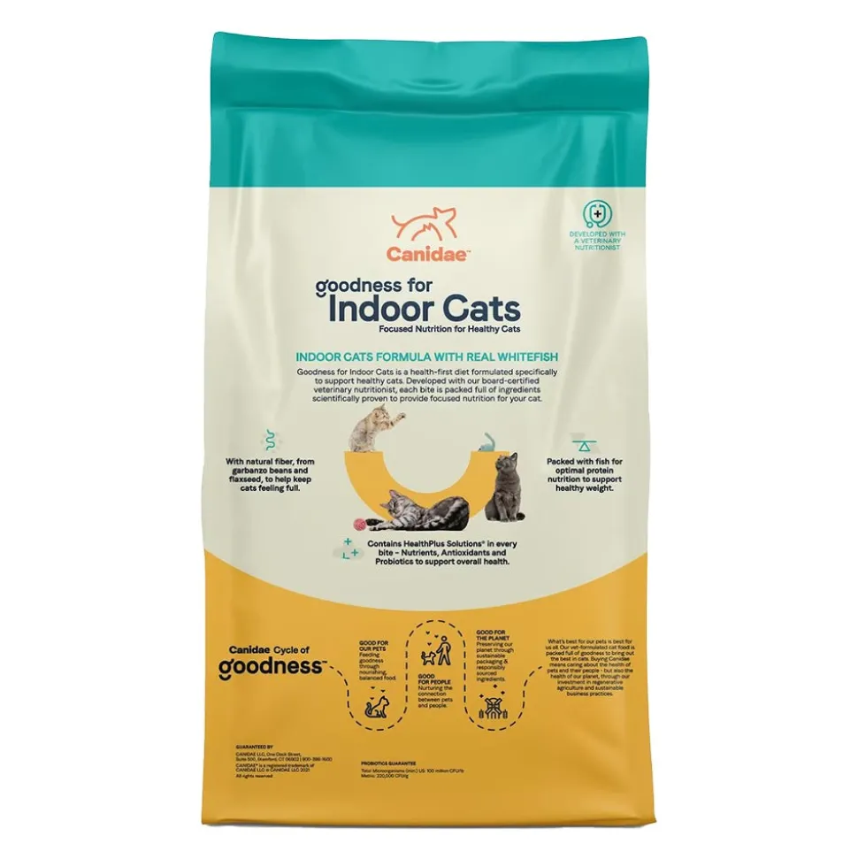 CANIDAE PURE Goodness for Indoor Cats Adult Dry Cat Food Real Whitefish 10-lb