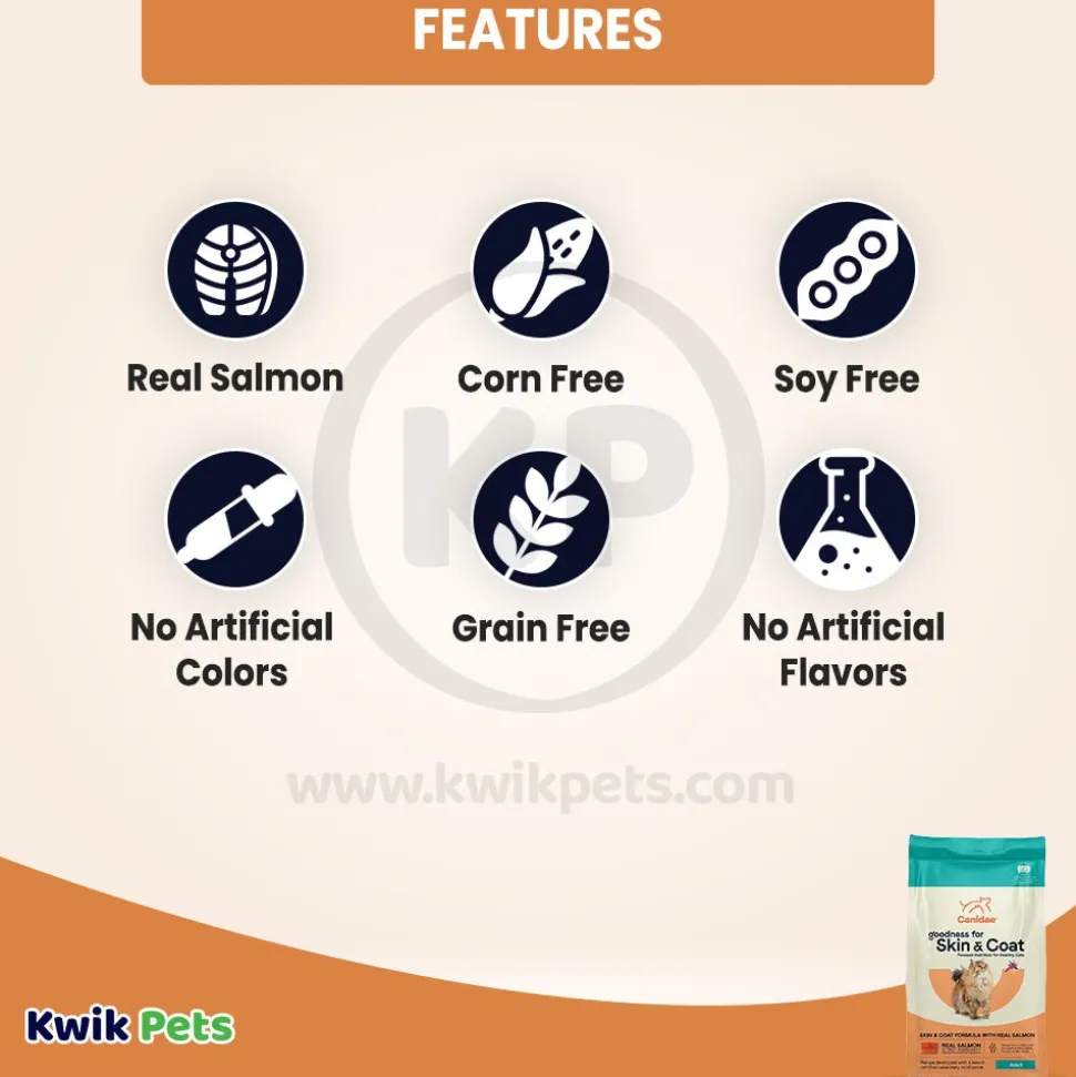 CANIDAE PURE Goodness for Skin & Coat Adult Dry Cat Food Salmon 10-lb