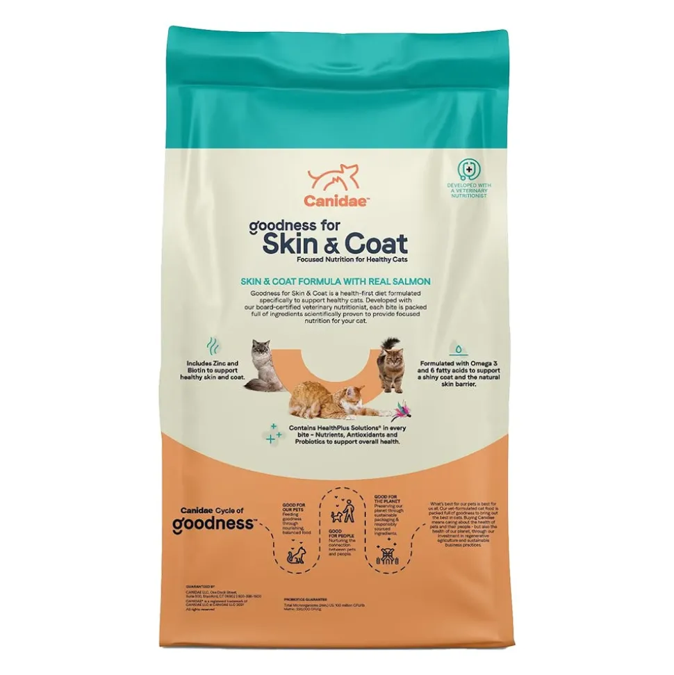 CANIDAE PURE Goodness for Skin & Coat Adult Dry Cat Food Salmon 5-lb
