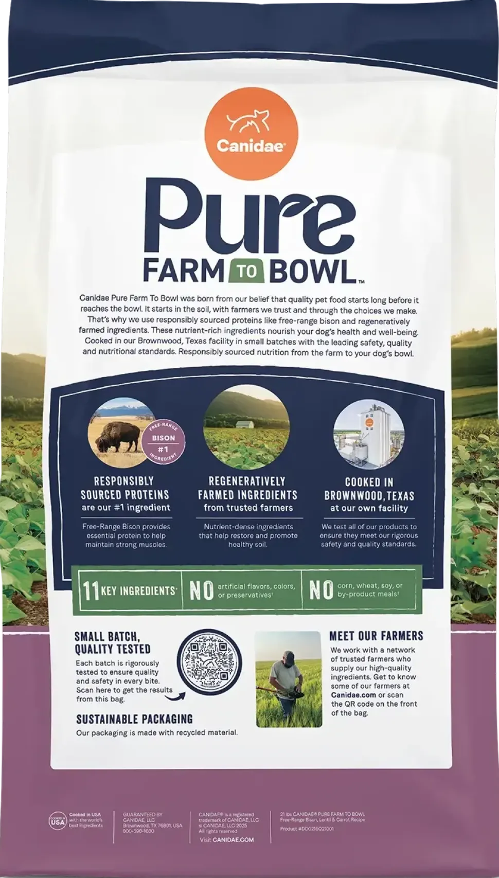 Canidae Pure Goodness Grain-Free Limited Ingredient Adult Dry Dog Food Real Bison, Lentil & Carrot Recipe 10-lb