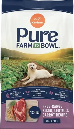 Canidae Pure Goodness Grain-Free Limited Ingredient Adult Dry Dog Food Real Bison, Lentil & Carrot Recipe 10-lb