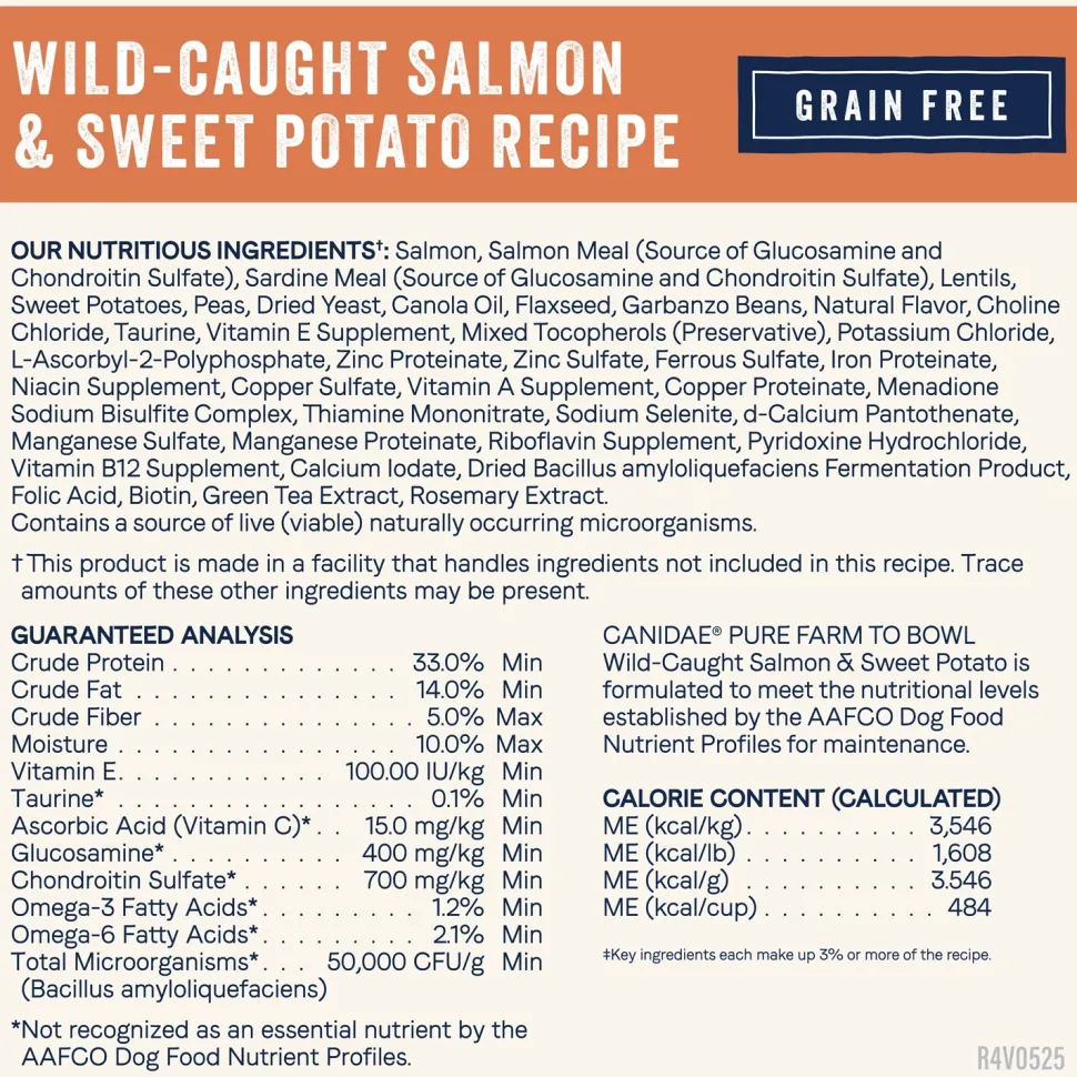 Canidae Pure Goodness Grain-Free Puppy Dry Food Real Salmon & Sweet Potato Recipe 4-lb
