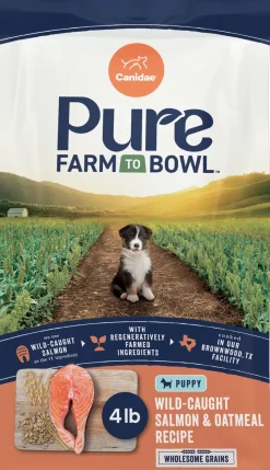 CANIDAE PURE Goodness Wholesome Grains Puppy Dry Food Real Salmon & Oatmeal 4-lb