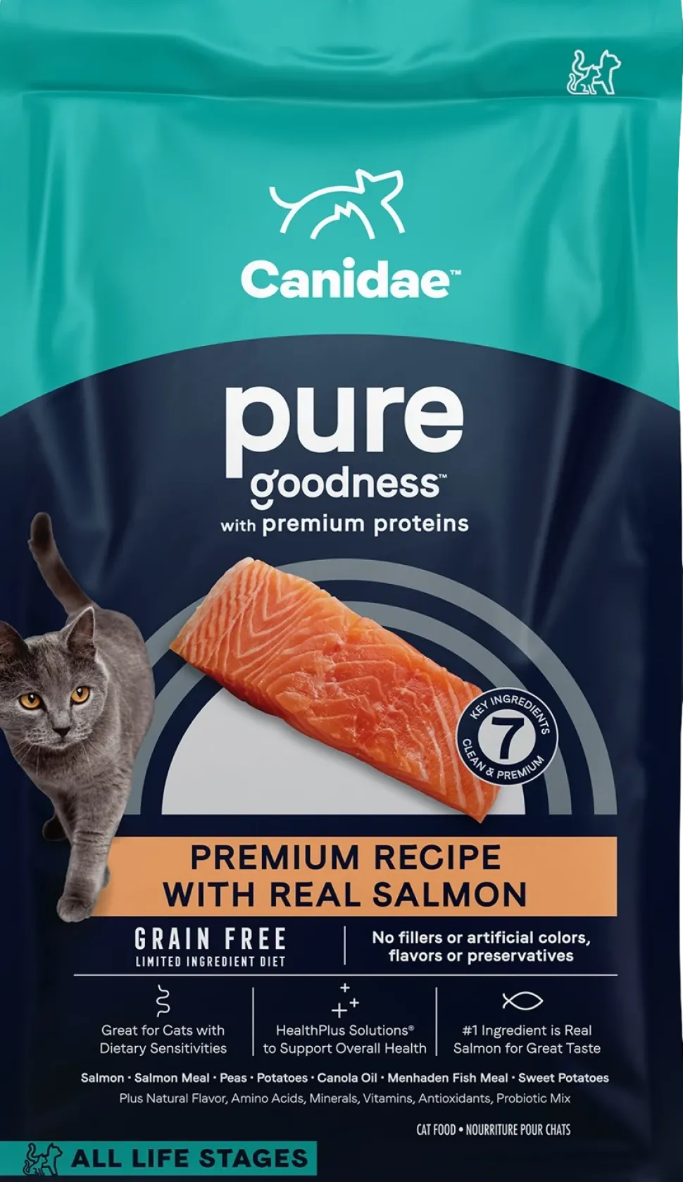 CANIDAE Pure Grain-Free Limited Ingredient Dry Cat Food Premium Recipe with Salmon 5-lb