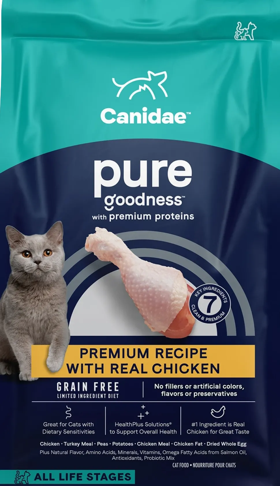 CANIDAE Pure Grain-Free Limited Ingredient Dry Cat Food Premium Recipe with Chicken 5-lb