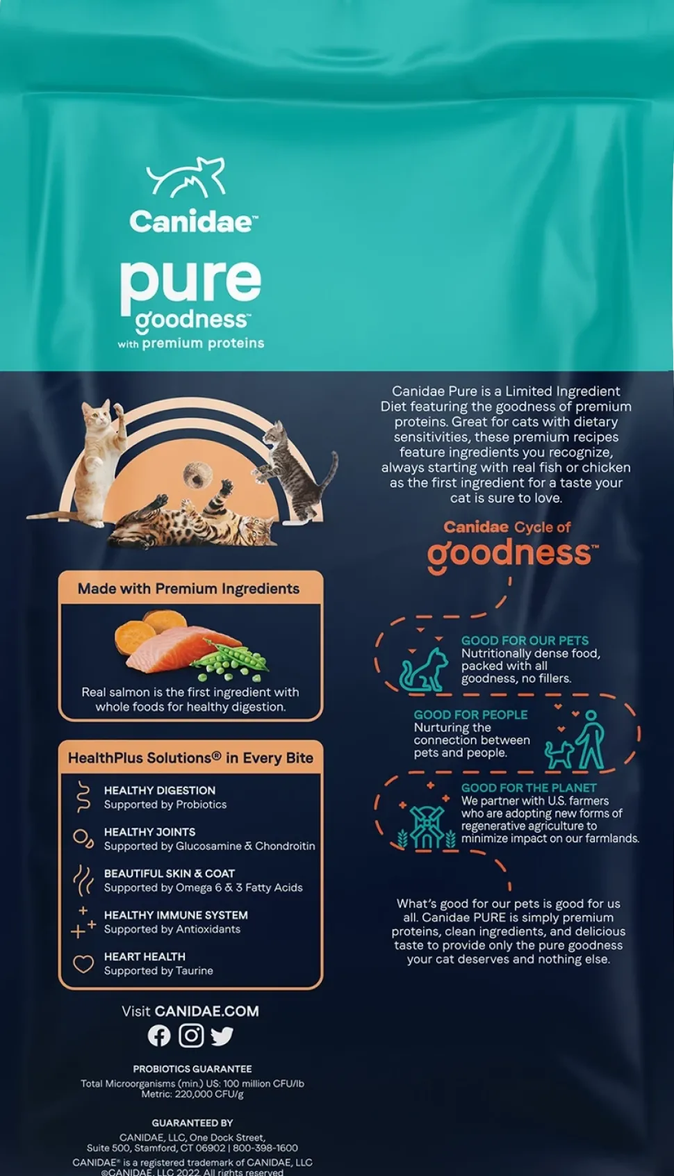 CANIDAE Pure Grain-Free Limited Ingredient Dry Cat Food Premium Recipe with Salmon 10-lb