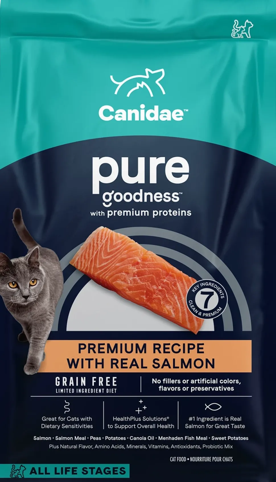 CANIDAE Pure Grain-Free Limited Ingredient Dry Cat Food Premium Recipe with Salmon 10-lb