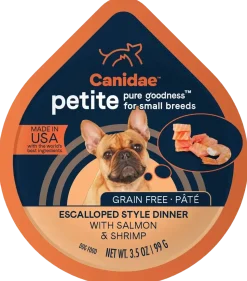 CANIDAE PURE Petite Goodness for Small Breed Grain-Free Paté Canned Dog Food Salmon & Shrimp 3.5-oz