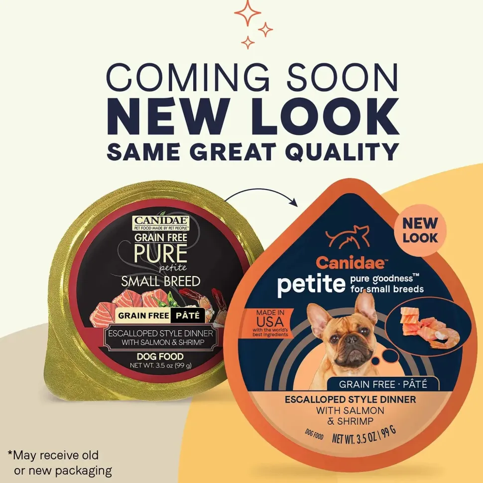 CANIDAE PURE Petite Goodness for Small Breed Grain-Free Paté Canned Dog Food Salmon & Shrimp 3.5-oz