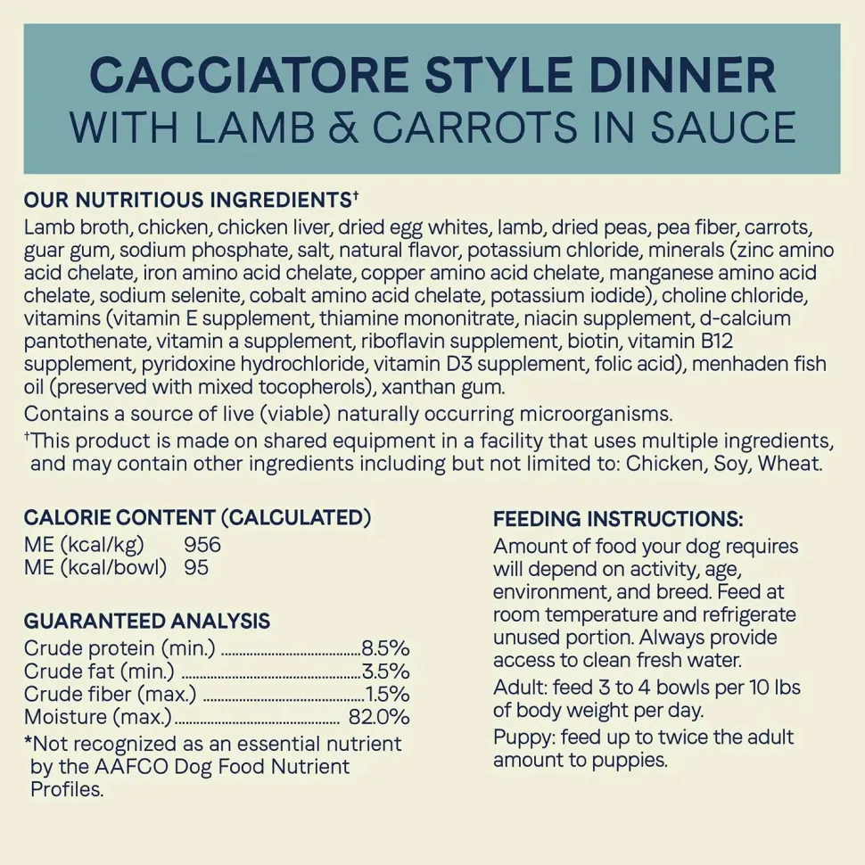 CANIDAE PURE Petite Goodness for Small Breed Grain-Free Morsels Canned Dog Food Lamb & Carrots 3.5-oz