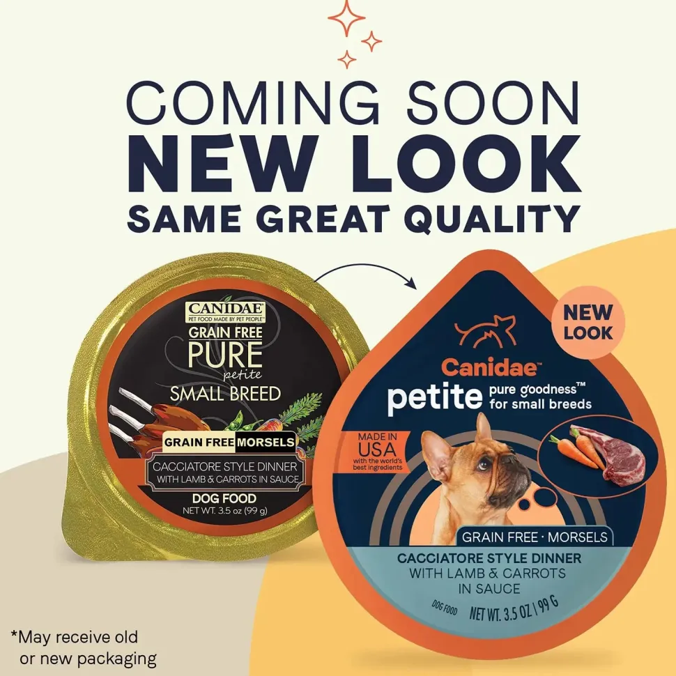 CANIDAE PURE Petite Goodness for Small Breed Grain-Free Morsels Canned Dog Food Lamb & Carrots 3.5-oz
