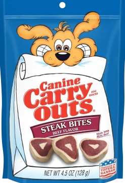 Canine Carry Outs Dog Treats Steak Bites Beef Flavor 4.5-oz