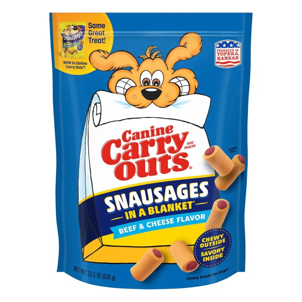 Canine Carry Outs Snausages in a Blanket Dog Treats Beef & Cheese 22.5-oz