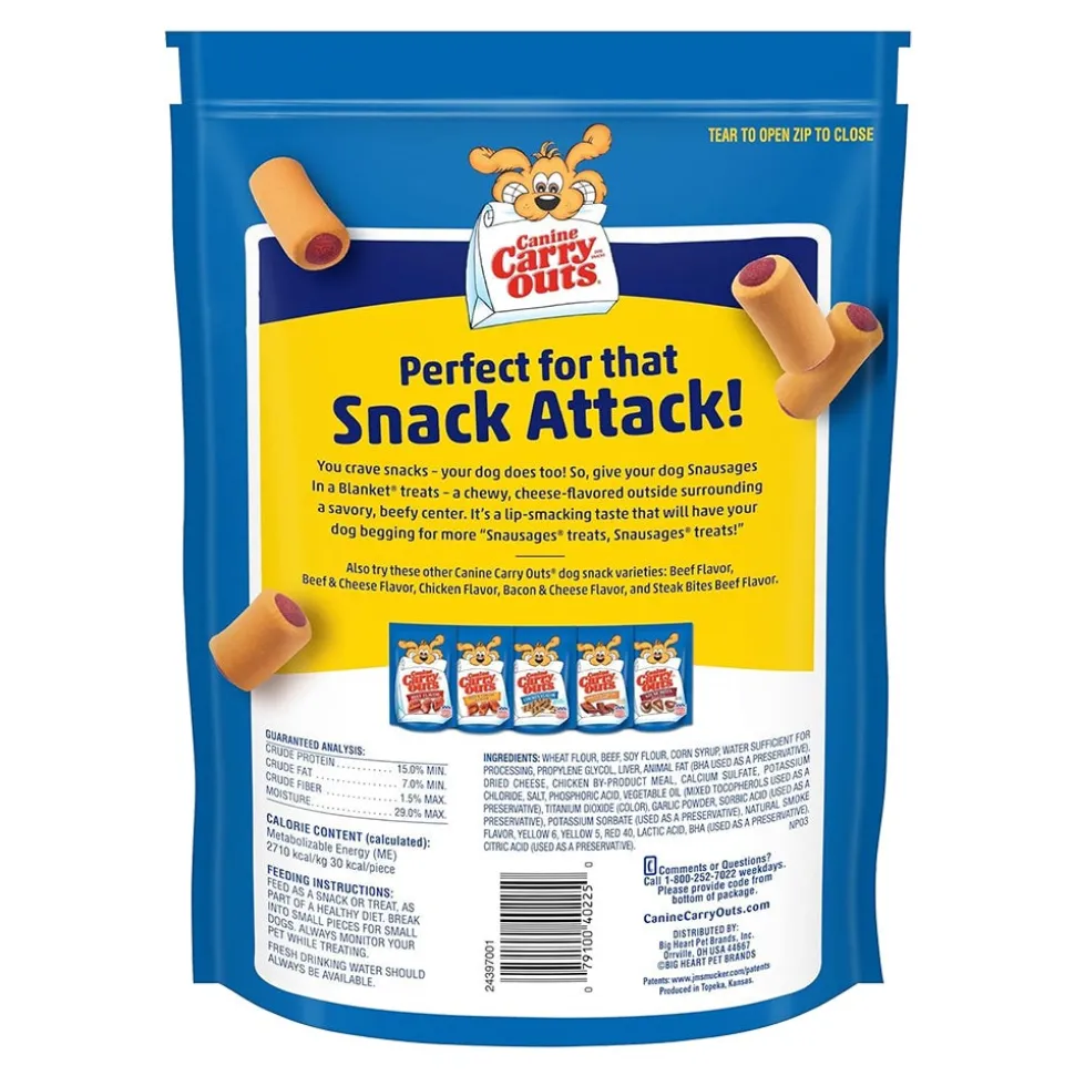 Canine Carry Outs Snausages in a Blanket Dog Treats Beef & Cheese 22.5-oz