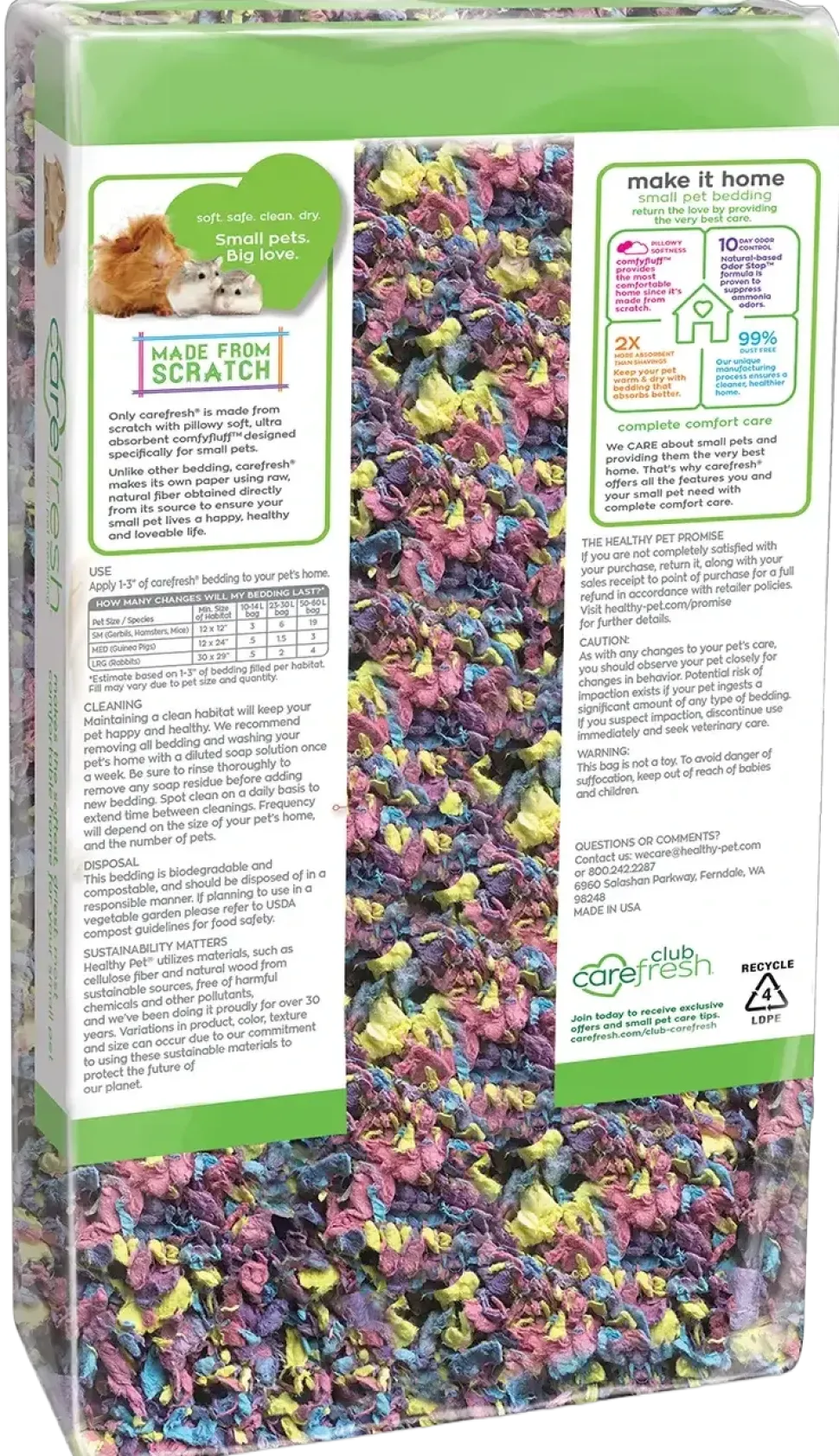 Carefresh Complete Comfort Confetti Paper Bedding for Small Animals 10 Liter