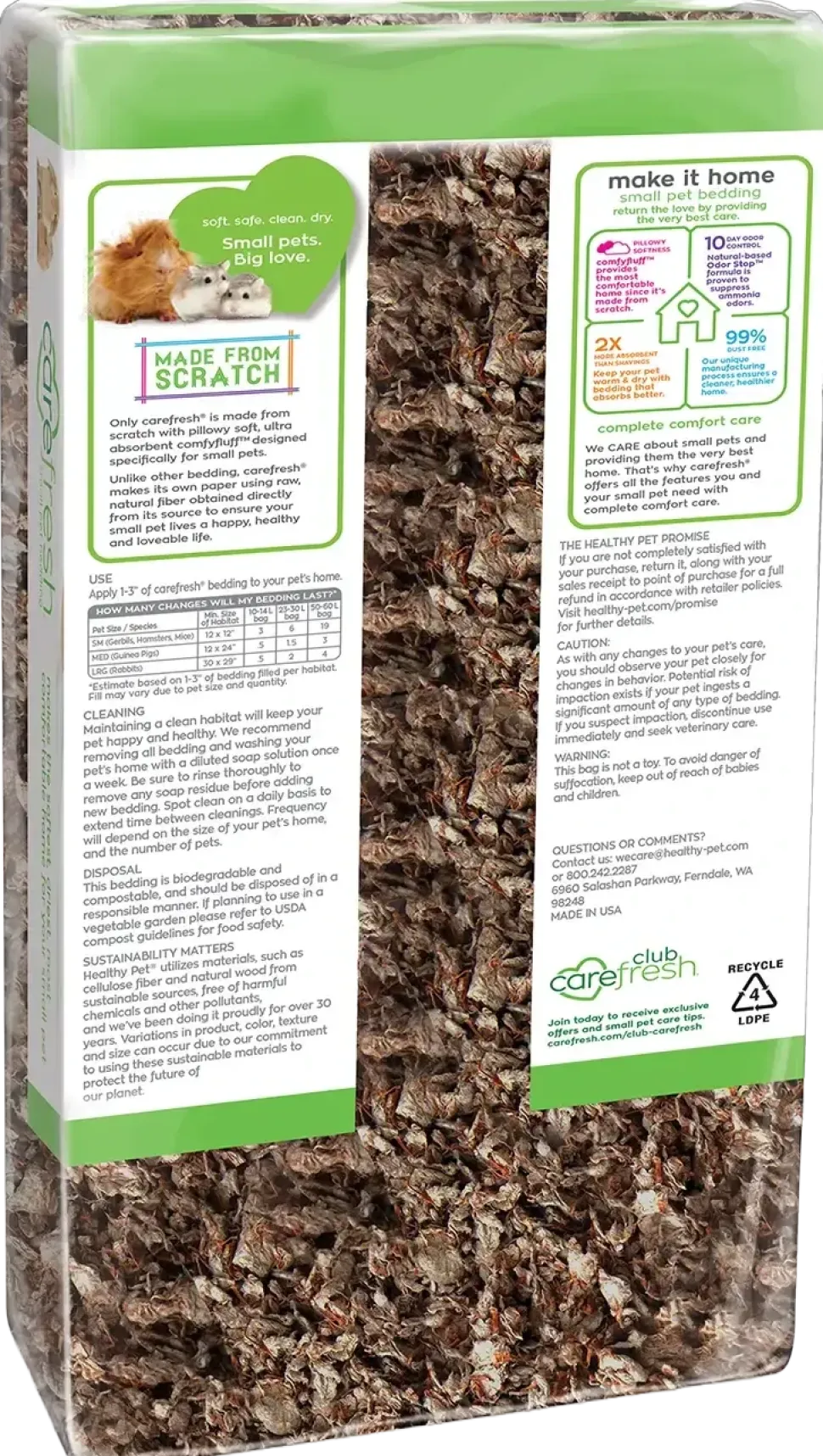 Carefresh Complete Comfort Natural Paper Bedding for Small Animals 14 Liter