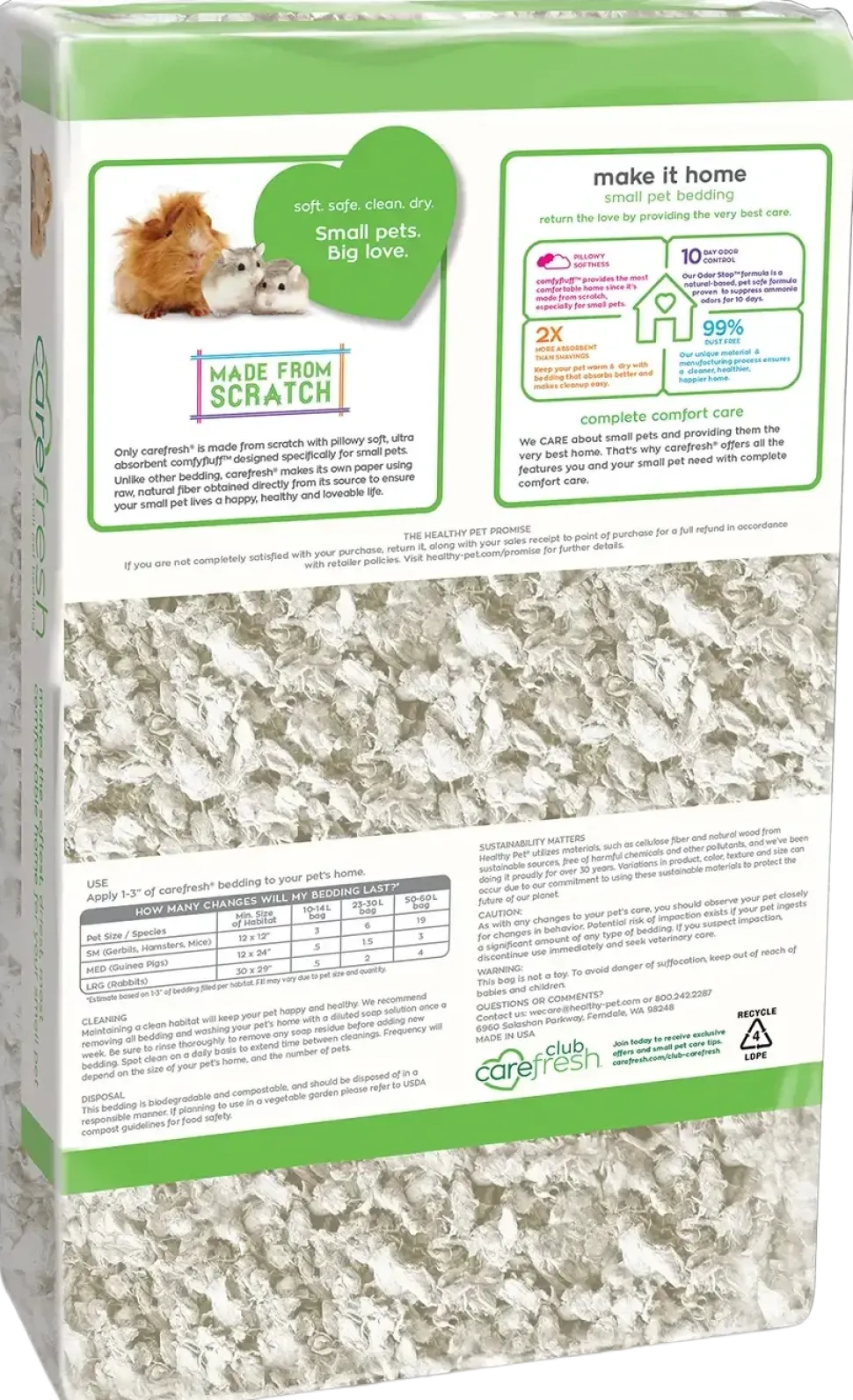 Carefresh Complete Comfort White Paper Bedding for Small Animals 23 Liter