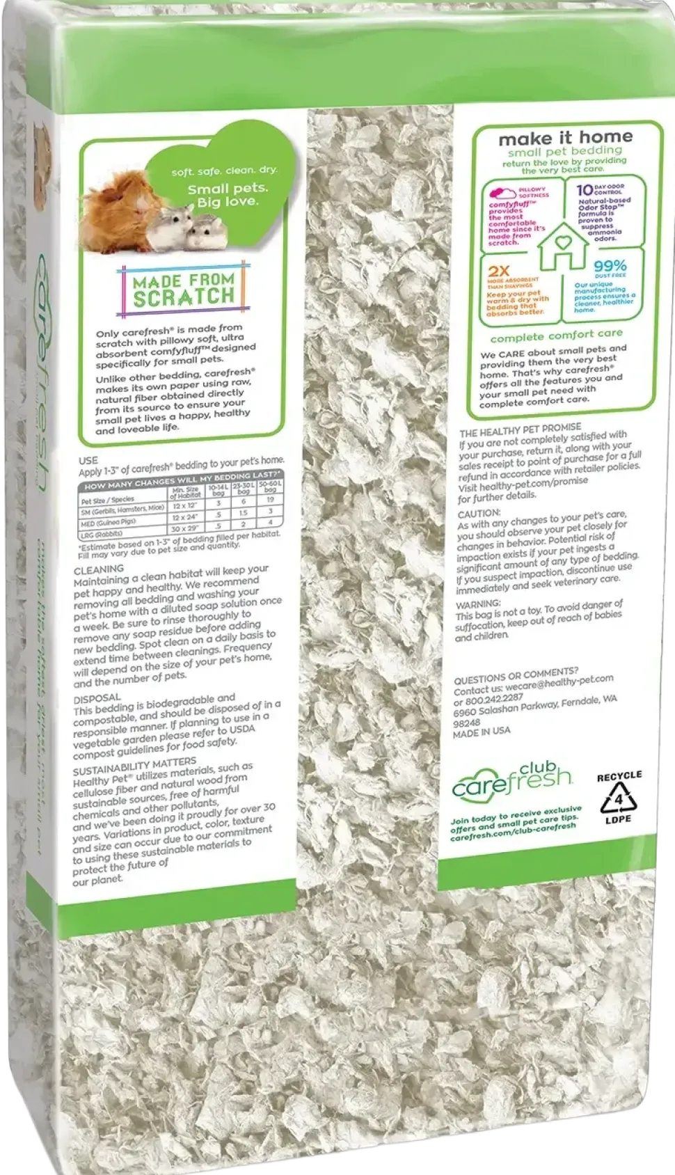 Carefresh Complete Comfort White Paper Bedding for Small Animals 10 Liter