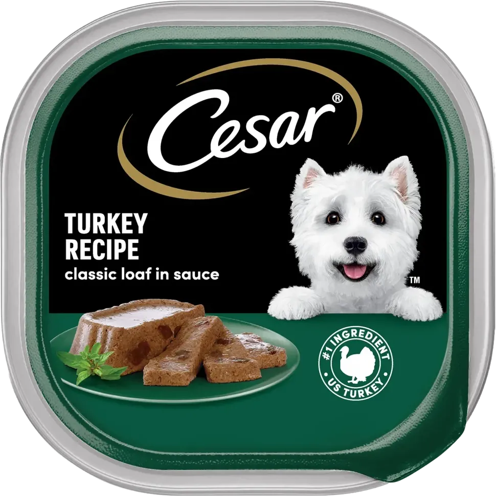 Cesar Classic Loaf in Sauce Adult Wet Dog Food Turkey 3.5-oz