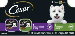 Cesar Classic Loaf in Sauce Adult Wet Dog Food Variety Pack Grilled Chicken & Top Serloin 12 Count 42.3-oz