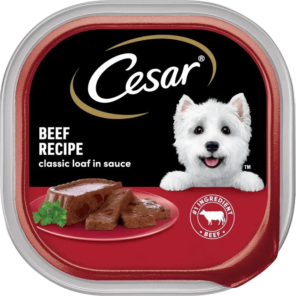 Cesar Classic Loaf in Sauce Adult Wet Dog Food Beef 3.5-oz 24 Count