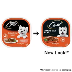 Cesar Classic Loaf in Sauce Adult Wet Dog Food Chicken & Liver 3.5-oz