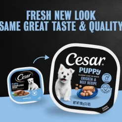 Cesar Classic Loaf in Sauce Puppy Wet Dog Food Chicken & Beef 3.5-oz