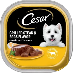 Cesar Sunrise Classic Loaf in Sauce Adult Wet Dog Food Grilled Steak & Eggs 3.5-oz