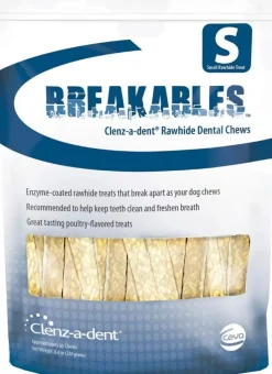 Ceva Clenz-a-dent Breakables Rawhide Dental Dog Chews Small 15 Count 8.4-oz
