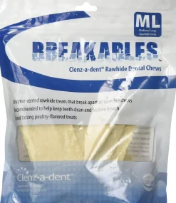 Ceva Clenz-a-dent Breakables Rawhide Dental Dog Chews Medium/Large 15 Count 8.3-oz