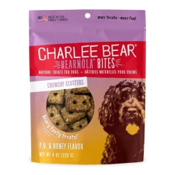 Charlee Bear Bearnola Bites Dog Treats Peanut Butter & Honey 8-oz