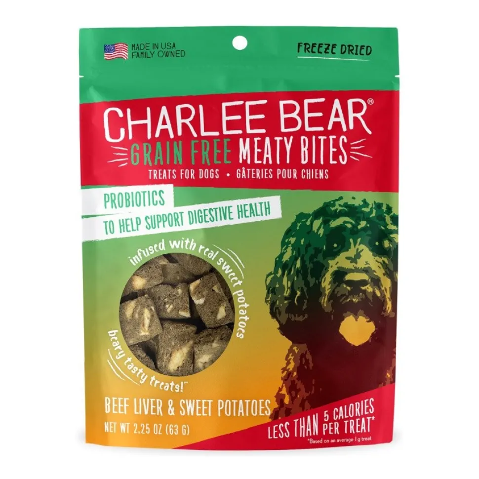 Charlee Bear Grain-Free Meaty Bites Beef Liver & Sweet Potatoes Freeze-Dried Dog Treats 2.25-oz
