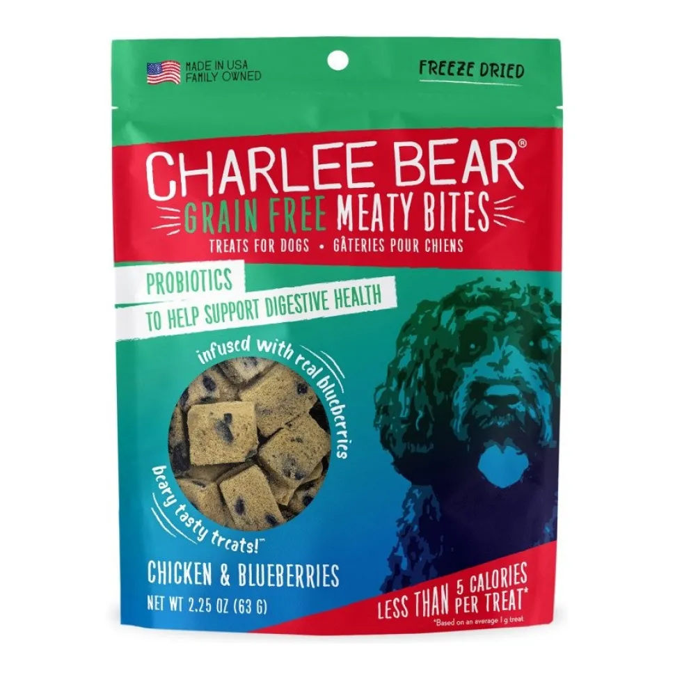 Charlee Bear Grain-Free Meaty Bites Chicken & Blueberries Freeze-Dried Dog Treats 2.25-oz