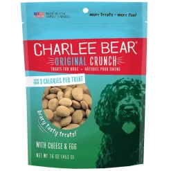 Charlee Bear Original Crunch Dog Treats Cheese & Egg 16-oz