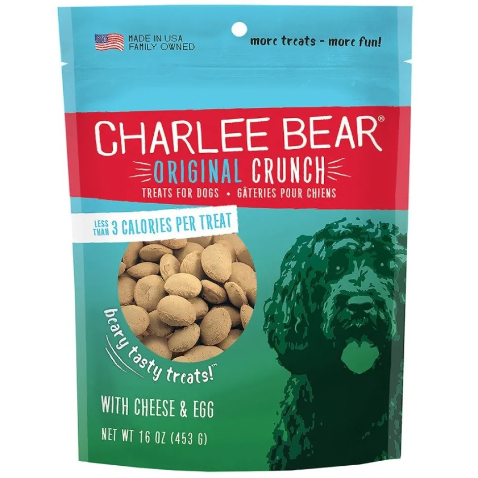 Charlee Bear Original Crunch Dog Treats Cheese & Egg 16-oz