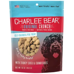 Charlee Bear Original Crunch Dog Treats Turkey Liver & Cranberries 16-oz