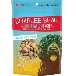 Charlee Bear Original Crunch Dog Treats Chicken Liver 6-oz