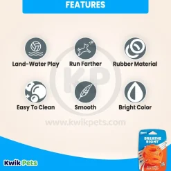 Chuckit! Breathe Right Fetch Ball Dog Toy Orange Large