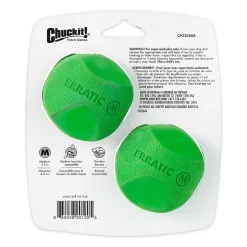 Chuckit! Erratic Ball Dog Toy Green Medium 2 Count