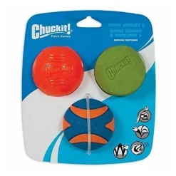 Chuckit! Fetch Ball Medley 2 Triple Pack Ball Dog Toy Medium 3 Count