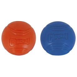 Chuckit! Strato Ball Dog Toy Blue & Orange Medium 2 Count